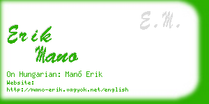 erik mano business card