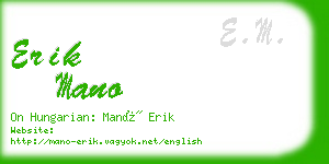 erik mano business card